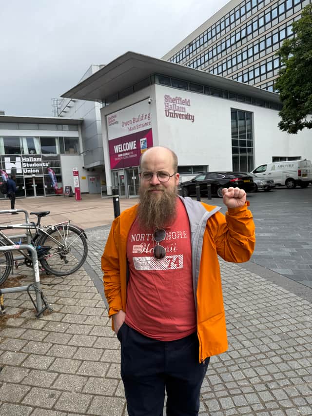 David Hayes, a senior lecturer in Law at the University of Sheffield, came to Hallam to support them in their fight.