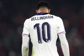 Jude Bellingham will wear the number 10 shirt for England at this summer's World Cup. Photo by Alex Pantling/Getty Images