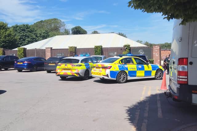 Emergency services were spotted outside the garden centre