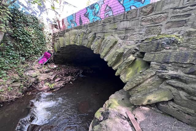 The Porter Brook runs under the car park of the Lidl site.