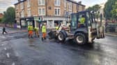 A resurfacing team in Nether Edge, Sheffield.