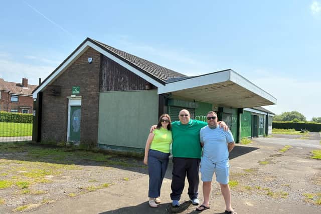 Rick Jones (right) is working alongside David Birds and Lisa Pugh to create a community hub for sports teams and mental health groups.
