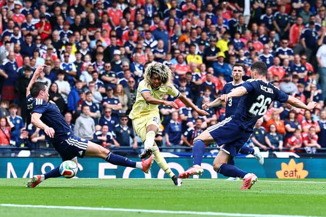 Tahith Chong was on the scoresheet against Scotland.