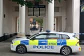 Police at the scene on Priory Walk, Doncaster town centre, on Sunday. Photo: Martin Herron