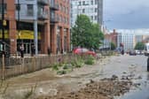 This was the scene on Tenter Street, Sheffield, this evening, after a water main appeared to have burst. Photo: Iconic Media