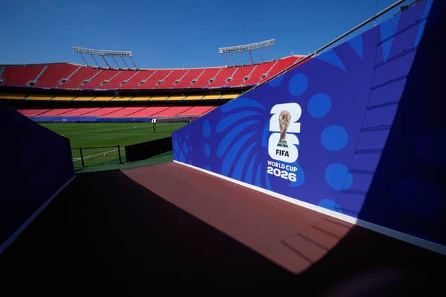 A tunnel leads to the pitch at Arrowhead Stadium as it is transformed to Kansas City Stadium ahead of the FIFA World Cup 2026 soccer tournament Monday, June 8, 2026, in Kansas City, Mo. (AP Photo/Charlie Riedel)