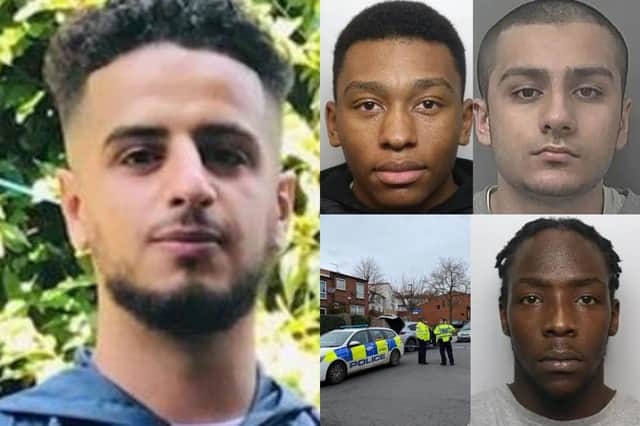 Jabari Fanty, Aaron Yanbak and Ricardo Nkanyezi (clockwise) were convicted of the murder of Ramey Salem (left).