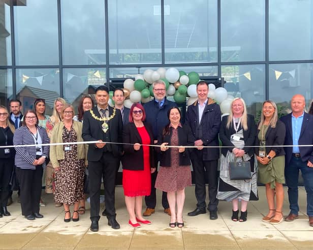 Leader Chris Read, Mayor of Rotherham, councillors and more attend the opening of Castle View Day Centre.