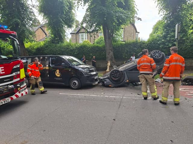 The scene following the accident on Thursday