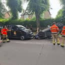 The scene following the accident on Thursday