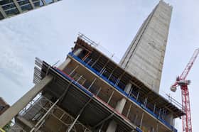 This tower could be left mothballed in Sheffield if the developer cannot change the types of housing planned for the Code development, next to Rockingham Street. Photo: David Kessen, Iconic Media