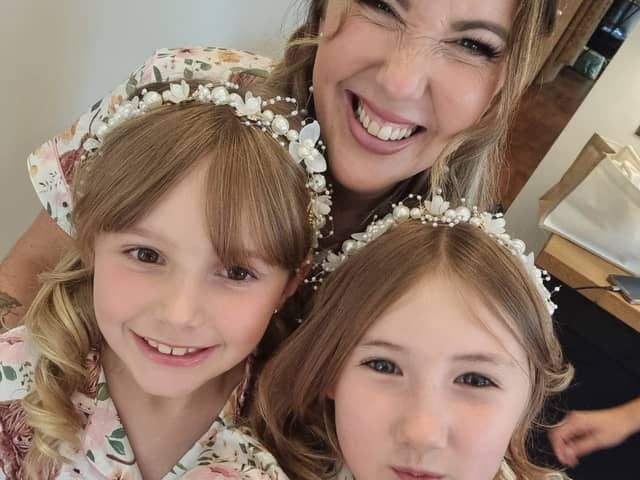 Claire Creighton with her two girls