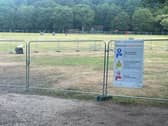 The field at Endcliffe Park has been fenced off for flood investigation works.
