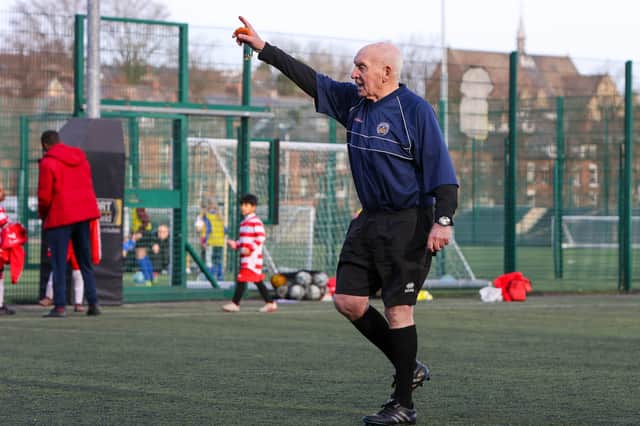 Frank started refereeing in 1980 and still officiates men's, women's and children's games around three times a week for the Sheffield and Hallamshire FA in South Yorks.