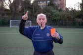 Frank Foster. The world's oldest footage referee is still dishing out red and yellow cards AGED 93 - and reckons he can still teach "soft" World Cup officials a thing or two.