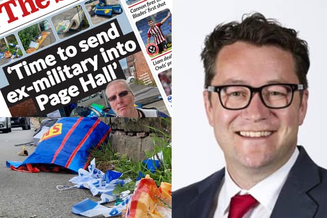 Councillor Mark Rusling (right) has said that the solution to problems in Sheffield's Page Hall won't be found by 'demonising whole communities'