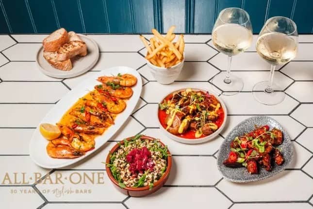 All Bar One Sharing Dinner for 2 Groupon