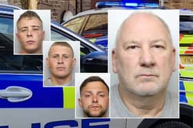 Adrian Frost (right) fatally wounded 26-year-old Connor Batty when he shot him in the chest from the top of the staircase at his home in Barnsley Road, Hemsworth, West Yorkshire, on the night of September 11, 2025.
Batty’s trio of Barnsley accomplices - Lewis Bromley (top left); Dylan Kelly (middle left) and Connor Turner (bottom left) had alerted his family members who attended the scene
