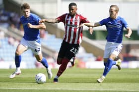 Tyrese Campbell of Sheffield United in action during the Chesterfield vs Sheffield United Pre Season Friendly match at the SMH Group Stadium, Chesterfield.  Andrew Yates / Sportimage