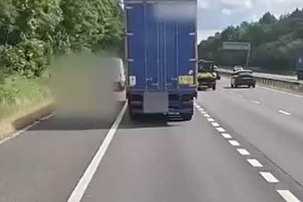WATCH: Moment officers intercept driver who fell asleep behind the wheel