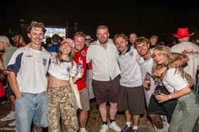 Drama and celebrations all captured in these photos of family and friends for the England vs Norway World Cup match at Devonshire Green Fan Zone on July 11, 2026.