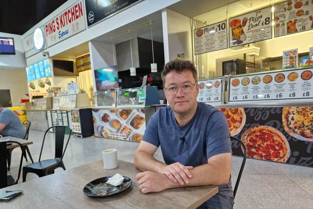 Coun Mark Rusling in the cafe at the Moor Market, Sheffield. Photo: David Kessen, Iconic Media