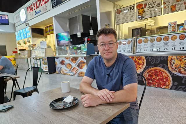 Coun Mark Rusling in the cafe at the Moor Market, Sheffield. Photo: David Kessen, Iconic Media