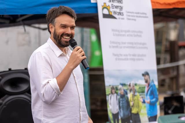 SEW director Jonathan Hind at Our Cow Molly launching the share offer 