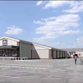 Artists impression of how the extended Aldi would look at Archer Road, Sheffield. Photo: Aldi