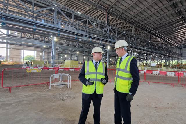 Defence secretary Dan Jarvis, right, with Forgemasters CEO Gary Nutter in the new machine shop.