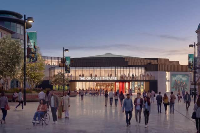 The Crucible is set to have a long balcony overlooking Tudor Square in £45m revamp.
