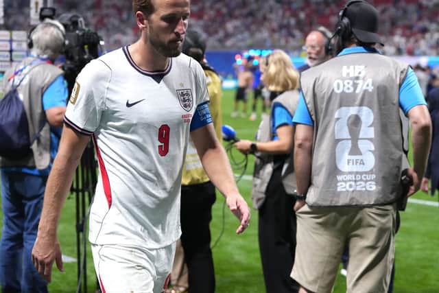 England’s Harry Kane looks dejected as he leaves the field following defeat to Argentina
