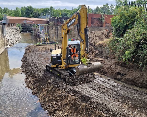 £8m flood defences on the River Sheaf are nearing completion.