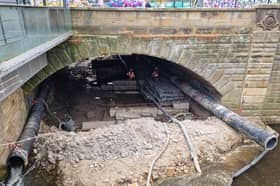 The Sheaf has been diverted into pipes under Castlegate while work is underway.