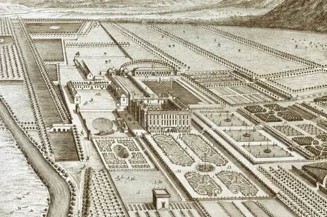 Engraving of Chatsworth by Knyff and Kip, dated 1709.