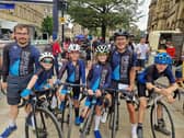 Sheffield Youth Cycling Club were the first away at the start, during the community track ride around the Sheffield cycling grand prix circuit. Photo: David Kessen, Iconic Media