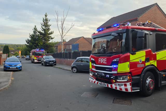 Fire engines near the scene of the fire at Winsley Street. Photo: Submitted