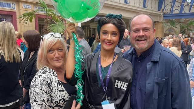 Evie May pictured with her parents Linda Kelly and Richard Bradford