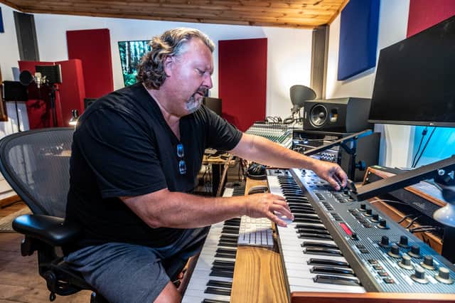 Musician and producer Eliot Kennedy in his studio.