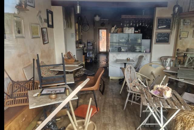 The Aesthete Cafe in Crosspool, Sheffield, as it appeared this morning atter a fire in the early hours of the morning. Photo: Iconic Media
