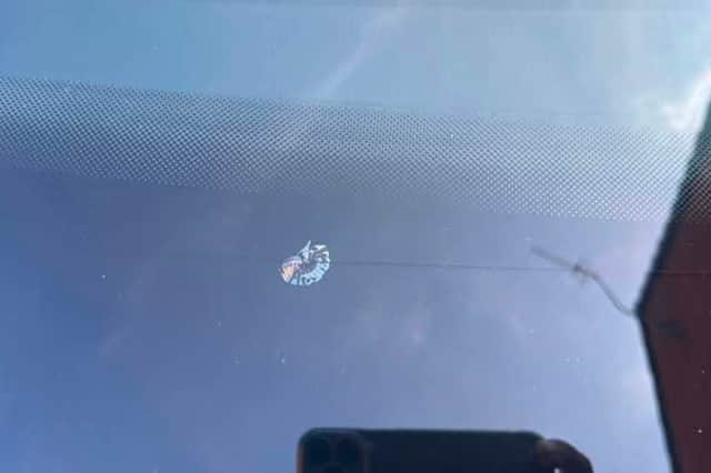 Mohammed Zayed shared images from damage to his windscreen from last week, in the S20 area