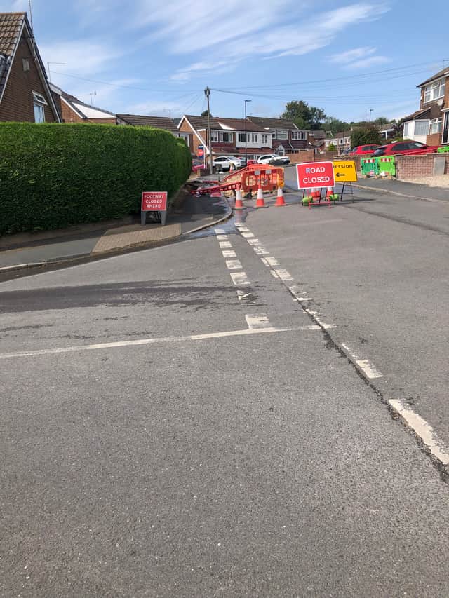 Water leak on Sheffield road