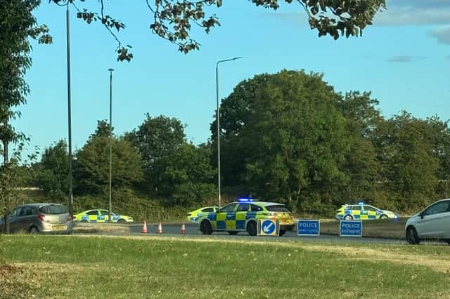 "Seven police cars" are at the scene of a reported crash on Chesterfield Road South heading north between the Bowshaw Roundabout and the Meadowhead Roundabout in Sheffield following a crash at around 7.30am on July 31.