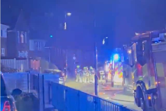 Fire fighters at the scene of a large blaze on Musgrave Road in Shirecliffe, Sheffield, which broke out after 4am on July 31, 2026.