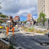 Low profile kerbs on the Tenter Street roundabout are being replaced after being damaged by an unexpectedly high number of lorries.