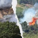 Two fires are currently raging simultaneously in Wincobank Fort (left) and Burbage Valley in the Peak District 