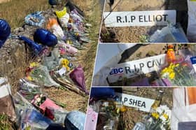 Tributes have been left at the scene of a fatal collision in Rotherham where three people died
