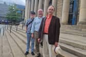 Pictured outside Sheffield City Hall are Sheffield Consultation Advisory Group members Craig Broadwith, Nigel Slack, and Robin Hughes. Photo: Nancy Fielder, Iconic Media