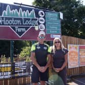Hooton Lodge owners Charlie Schofield and Charlotte Johnson.