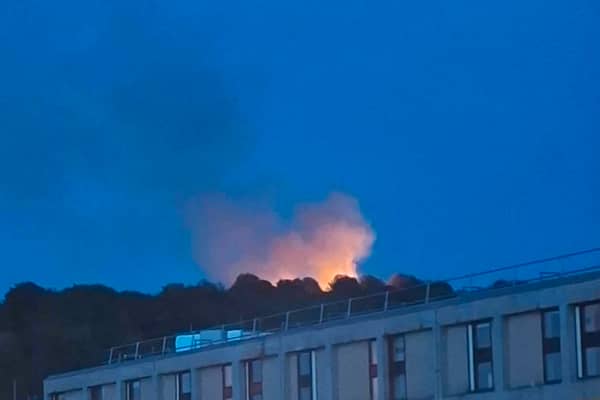 The fire at Sky Edge playing fields. Photo: Submitted